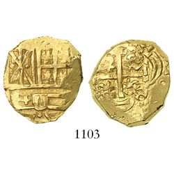 Bogota, Colombia, cob 2 escudos, Charles II (pre-1700), from the 1715 Fleet.