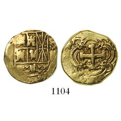 Bogota, Colombia, cob 2 escudos, Philip V, assayer M to right (1732-44).