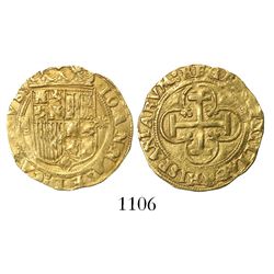 Seville, Spain, 1 escudo, Charles-Joanna, assayer * to right, mintmark S to left.