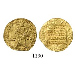 Utrecht, United Netherlands, ducat, 1711, from DeLiefde (1711).