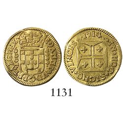 Lisbon, Portugal, 1000 reis, Joao V, 1714.