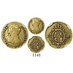 Seville, Spain, bust 1/2 escudo, Charles III, 1788C, encapsulated NGC VF 20.