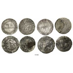 Lot of 4 Mexico City, Mexico, 4 reales, Charles-Joanna, "Late Series," assayers G and L.