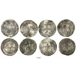 Lot of 4 Mexico City, Mexico, 4 reales, Charles-Joanna, "Late Series," all assayer L.