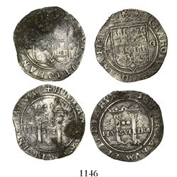 Lot of 2 Mexico City, Mexico, 2 reales, Charles-Joanna, "Late Series," assayer G (where visible).