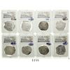 Image 1 : Lot of 8 Mexico City, Mexico, cob 8 reales, Philip II and III, assayers F or D where visible, all Gr