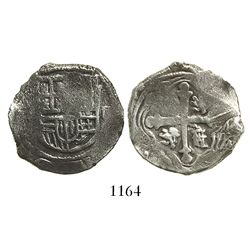 Mexico City, Mexico, cob 2 reales, Philip IV, assayer not visible.