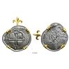 Image 1 : Potosi, Bolivia, cob 8 reales, 1680V, mounted in silver bezel with 14K prongs and fleur-de-lis bail.