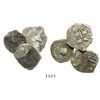Image 1 : Lot of 3 Potosi, Bolivia, uncleaned cob 1R (one shield-type and two pillars-and-waves, one with date