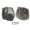 Image 1 : Mexico City, Mexico, cob 1/2 real, Philip V, assayer not visinbe (J), denomination as "o" (rare).