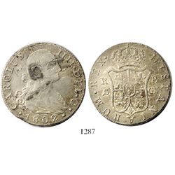 Seville, Spain, bust 8 reales, Charles IV, 1802CN.