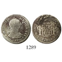 Mexico City, Mexico, bust 1 real, Charles III, 1776FM, desirable date.