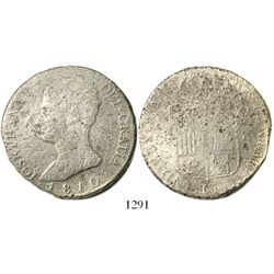 Madrid, Spain, 20 reales, Joseph Napoleon, 1810AI, large eagle in shield.