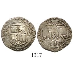 Mexico City, Mexico, 1 real, Charles-Joanna, "Late Series," assayer L to right, mintmark oM to left.