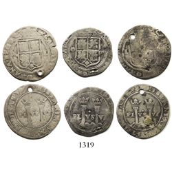 Lot of 3 Mexico City, Mexico, 1R of Charles-Joanna, "Late Series," assayers L (2) and O (1).