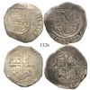 Image 1 : Lot of 2 Mexico City, Mexico, cob 4 reales, Philip II: assayer O to left, backwards S in legend; ass