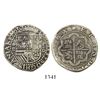 Image 1 : Lima, Peru, cob 2 reales, Philip II, assayer Diego de la Torre, *-ii to left, P-oD to right.