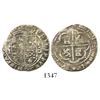 Image 1 : Lima, Peru, cob 1 real, Philip II, assayer Diego de la Torre, (*)-I to left, P-dot-D to right.