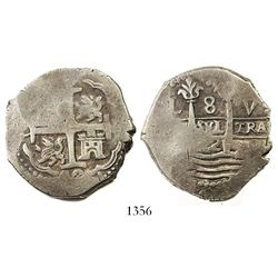 Lima, Peru, cob 8 reales, 1692V.