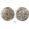 Image 1 : Potosi, Bolivia, cob 8 reales, Philip IV, assayer P (1622-1623).
