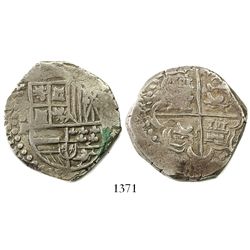 Potosi, Bolivia, cob 8 reales, Philip IV, assayer P (1624-1626).