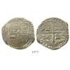 Image 1 : Potosi, Bolivia, cob 8 reales, Philip IV, assayer P (mid-1620s).