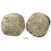 Image 1 : Potosi, Bolivia, cob 8 reales, (16)29T, denomination o-VIII, heavy-dot borders.