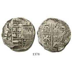 Potosi, Bolivia, cob 8 reales, Philip IV, assayer TR.
