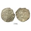 Image 1 : Potosi, Bolivia, cob 2 reales, Philip II, assayer B (5th period).