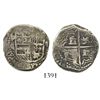 Image 1 : Potosi, Bolivia, cob 2 reales, Philip III, assayer C/Q, rare.