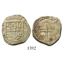 Potosi, Bolivia, cob 2 reales, Philip III, assayer M/Q, rare, ex-Karon.