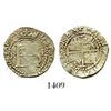 Image 1 : Potosi, Bolivia, cob 1/2 real, Philip II, assayer R (Rincon) to left, mintmark P to right.