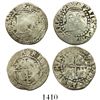 Image 1 : Lot of 2 Potosi, Bolivia, cob 1/2R, Philip II, assayer R (Rincon), one with R to left and one with R