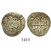 Image 1 : Potosi, Bolivia, cob 1/2 real, Philip II, assayer B (2nd period) below, mintmark P to left of monogr