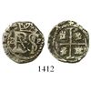 Image 1 : Potosi, Bolivia, cob 1/2 real, Philip II, assayer B (5th period) to left, mintmark P to right, borde