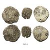 Image 1 : Lot of 3 Potosi, Bolivia, 1652 transitional cob minors (two 2R and one 1R).