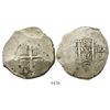 Image 1 : Potosi, Bolivia, cob 8 reales, 1686(VR), with tiny chopmarks as from circulation in the Orient.