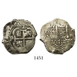 Potosi, Bolivia, cob 2 reales, 1680V.