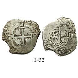 Potosi, Bolivia, cob 2 reales, 1680V.