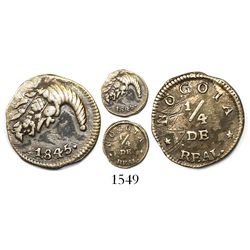 Bogota, Colombia, 1/4 real, 1845.