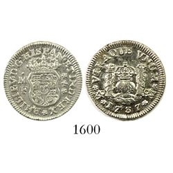 Mexico City, Mexico, pillar 1/2 real, Philip V, 1737MF.