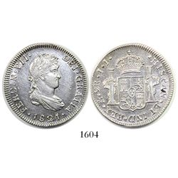 Mexico City, Mexico, bust 2 reales, Ferdinand VII, 1821JJ.