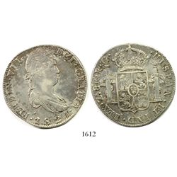 Zacatecas, Mexico, bust 8 reales, Ferdinand VII, 1821RG.