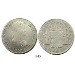 Lima, Peru, bust 8 reales, Ferdinand VII, 1817JP, narrow date.