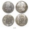 Image 1 : Lot of two Spanish colonial bust 4 reales: Potosi Charles III 1793PR and Mexico Charles IV 1808TH.