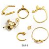 Image 1 : Lot of gold rings and small jewelry parts, Spanish colonial (1500s).