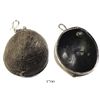 Image 1 : Coconut-shell carving of the Colombian coat-of-arms with silver mount, chain and hook, probably 1800