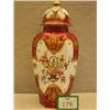 Image 1 : Handpainted lidded vase with griffin mark to base, hairline crack, approx 14" high £200 - 300...