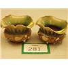 Image 1 : Pair of Doulton Lambeth shell embossed pots, one with damage £30 - 50...