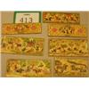 Image 1 : Seven miniature bone panels, hand painted with battle scenes, inscribed on reverse Zardi, Omomi,...